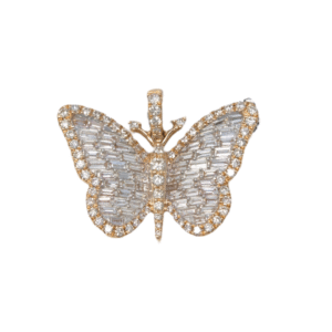 Natural Diamond 14kt Rose Gold Butterfly Pendant