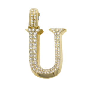 Natural VS Diamond 10kt Yellow Gold Letter "U" Pendant