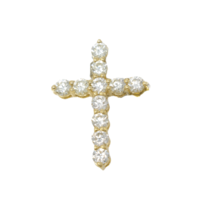 Natural VS Diamond 10kt Yellow Gold Cross Pendant