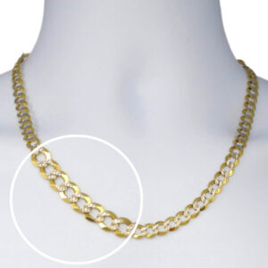 Pure 10kt Gold Solid Curb Link Chains in All Sizes