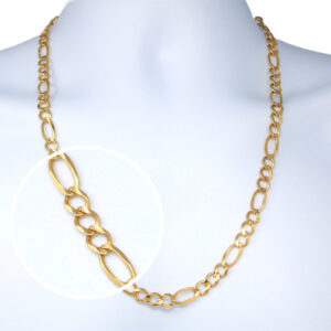 Pure 10kt Yellow Gold Solid Figaro Chains In All Sizes