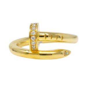 Natural VS Diamond 14kt Yellow Gold Ladies Nail Ring