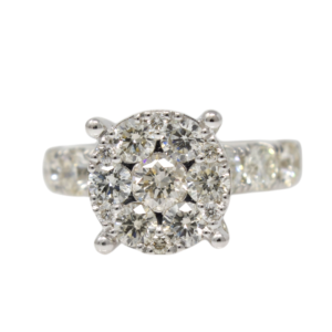 Natural VS Diamond 14kt White Gold Ladies Ring