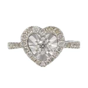 Natural VS Diamond 14kt White Gold Ladies Heart Ring