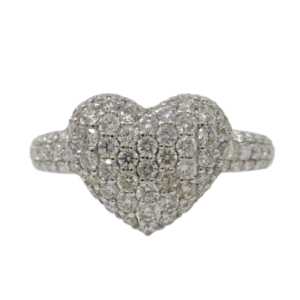 Natural VS Diamond 14kt White Gold Ladies Heart Ring