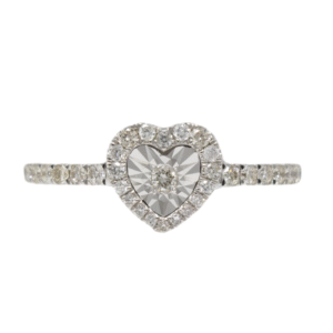 Natural VS Diamond 14kt White Gold Heart Ring