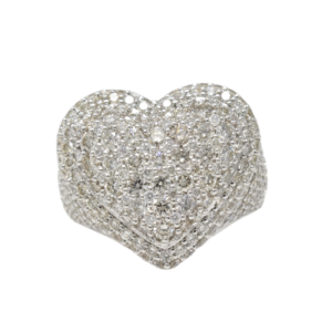 Natural VS Diamond 14kt White Gold Heart Ring