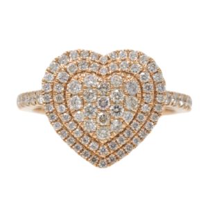 Natural VS Diamond 14kt Rose Gold Ladies Heart Ring