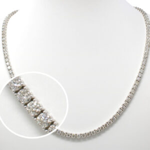 Natural VS Diamond 14kt White Gold Tennis Necklace