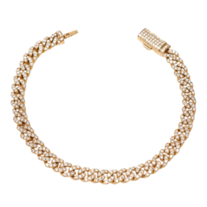 Natural VS Diamond 14kt Rose Gold Cuban Link Bracelet 5.5mm
