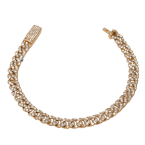 Natural VS Diamond 14kt Rose Gold Cuban Link Bracelet 6mm