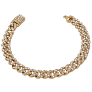 Natural VS Diamond 14kt Rose Gold Cuban Link Bracelet 8mm