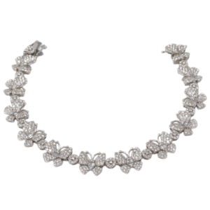 Natural Diamond 14kt White Gold Butterfly Bracelet