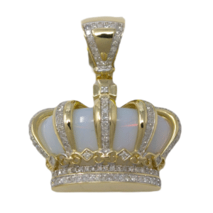 Natural Diamond 10kt Yellow Gold Crown Pendant