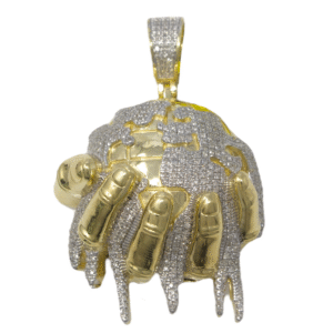 Natural Diamond 10kt Yellow Gold World Pendant