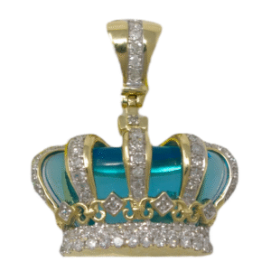 Natural Diamond 10kt Yellow Gold Crown Pendant
